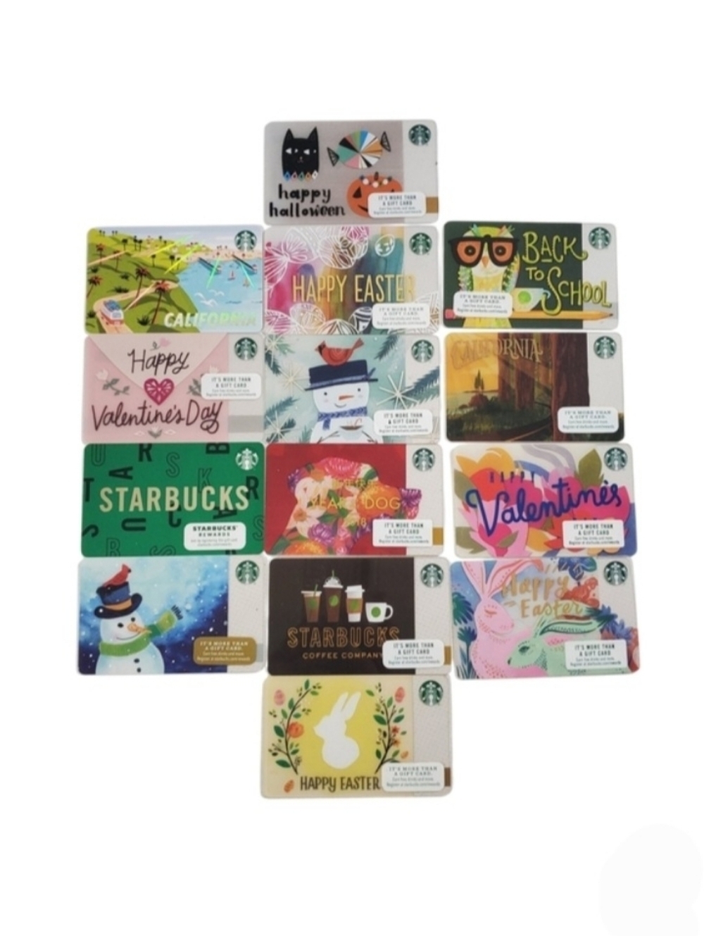 Starbucks 14 Gift Cards Collectible Empty No Monetary Value Set B